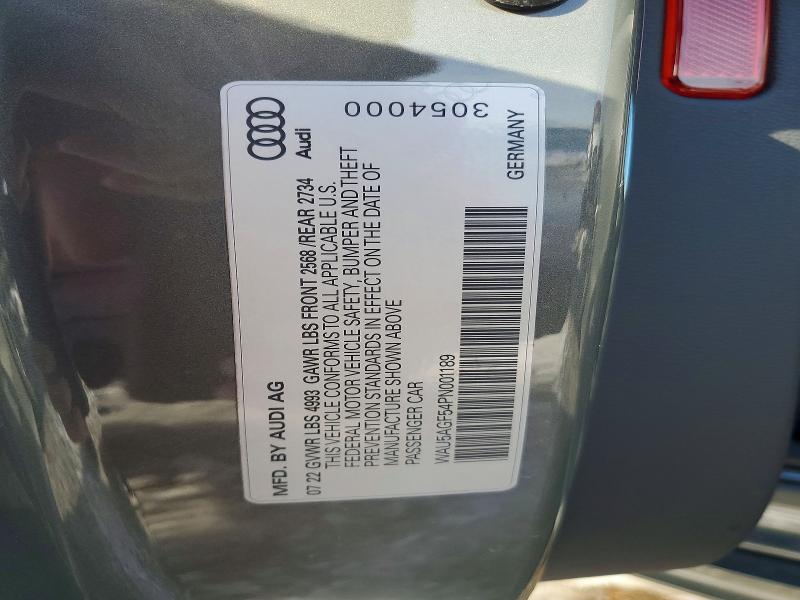 98757055 :رقم المزاد ، WAU5AGF54PN001189 vin ، 2023 Audi A5 مزاد بيع