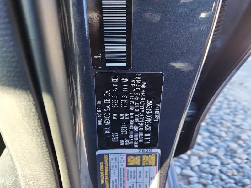 73609085 :رقم المزاد ، 3KPF54AD1NE492881 vin ، 2022 Kia Forte مزاد بيع