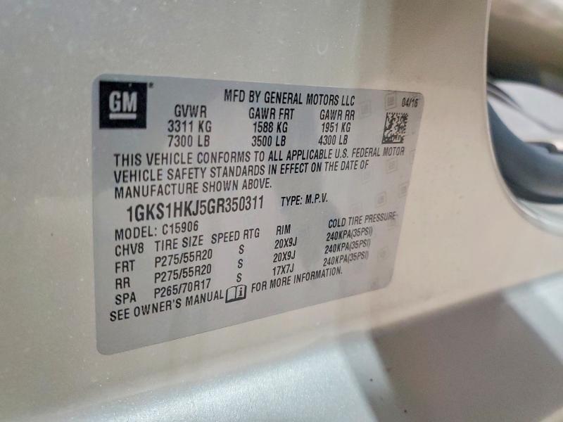 Продаж на аукціоні авто 2016 Gmc Yukon Xl D, vin: 1GKS1HKJ5GR350311, номер лоту: 99737975