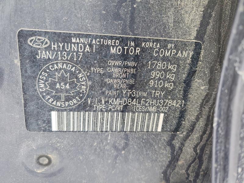 Продаж на аукціоні авто 2017 Hyundai Elantra, vin: KMHD84LF2HU378421, номер лоту: 99234235