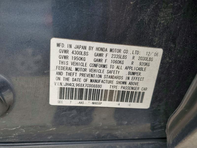 Продажа на аукционе авто 2007 Acura Tsx, vin: JH4CL968X7C008880, номер лота: 99362795