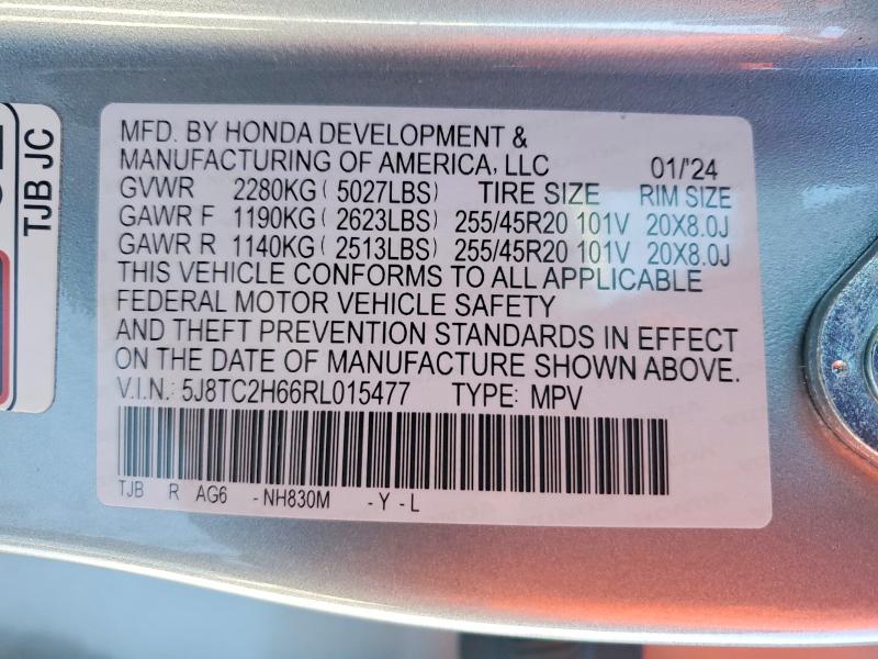 Aukcja sprzedaży 2024 Acura Rdx, vin: 5J8TC2H66RL015477, numer aukcji: 74821655