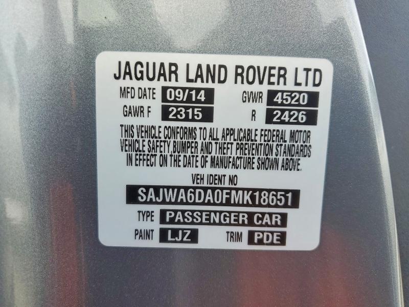 73858565 :رقم المزاد ، SAJWA6DA0FMK18651 vin ، 2015 Jaguar F-type مزاد بيع