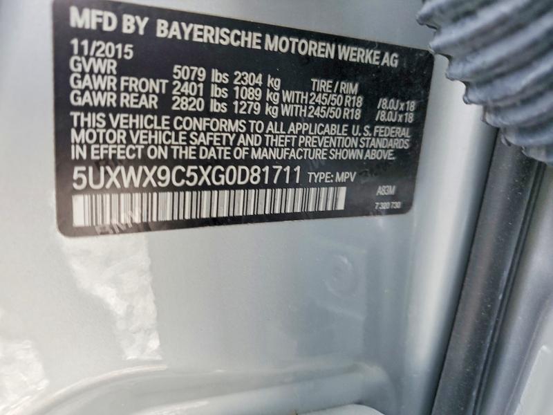 Продаж на аукціоні авто 2016 Bmw X3, vin: 5UXWX9C5XG0D81711, номер лоту: 74383315