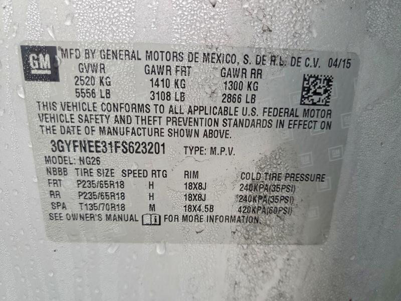 Продаж на аукціоні авто 2015 Cadillac Srx, vin: 3GYFNEE31FS623201, номер лоту: 96630035