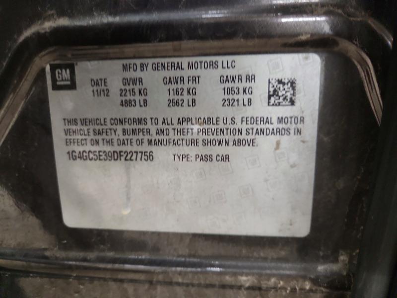2013 Buick Lacrosse მანქანა იყიდება აუქციონზე, vin: 1G4GC5E39DF227756, აუქციონის ნომერი: 72220435
