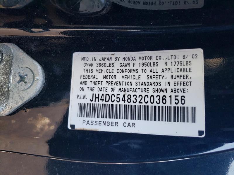 Aukcja sprzedaży 2002 Acura Rsx, vin: JH4DC54832C036156, numer aukcji: 72893745