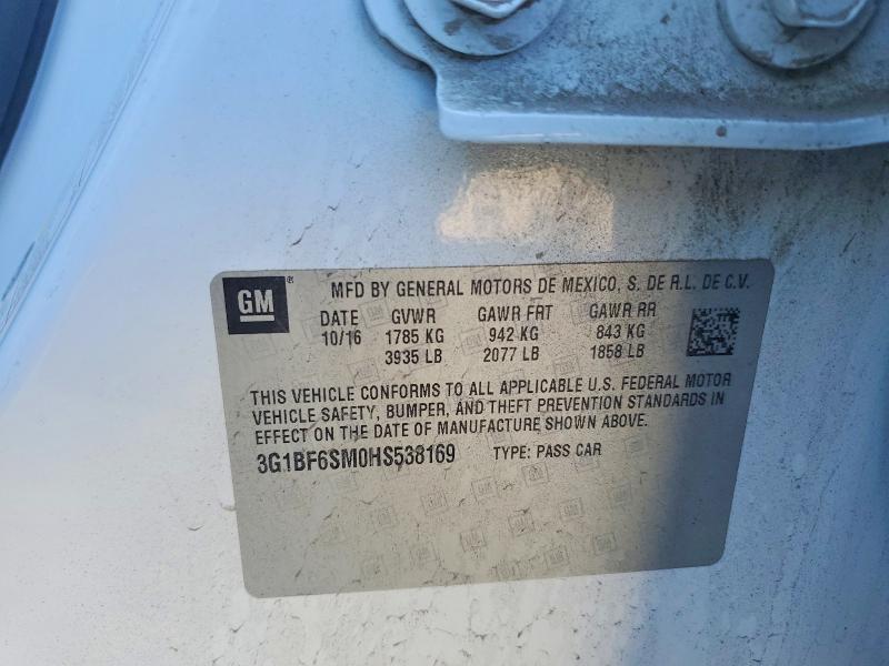 Продаж на аукціоні авто 2017 Chevrolet Cruze, vin: 3G1BF6SM0HS538169, номер лоту: 73272585