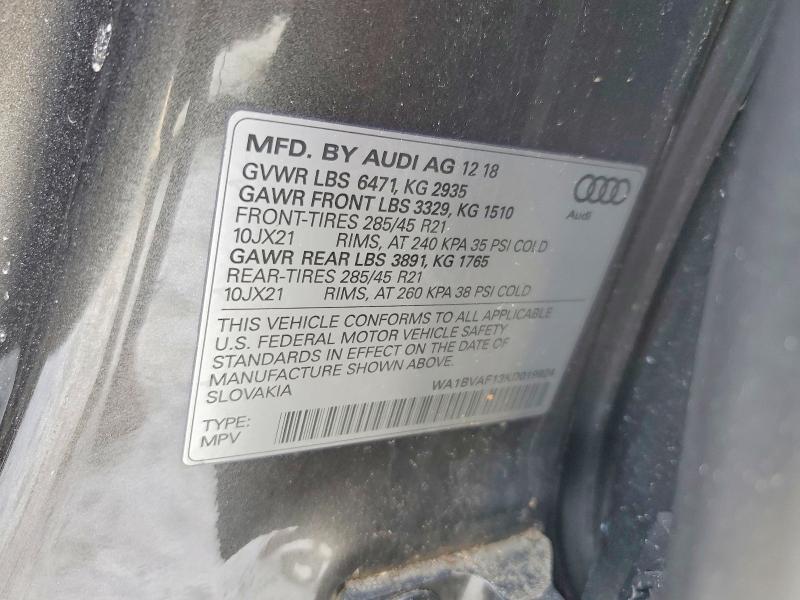 Продажа на аукционе авто 2019 Audi Q8, vin: WA1BVAF13KD019924, номер лота: 97701855