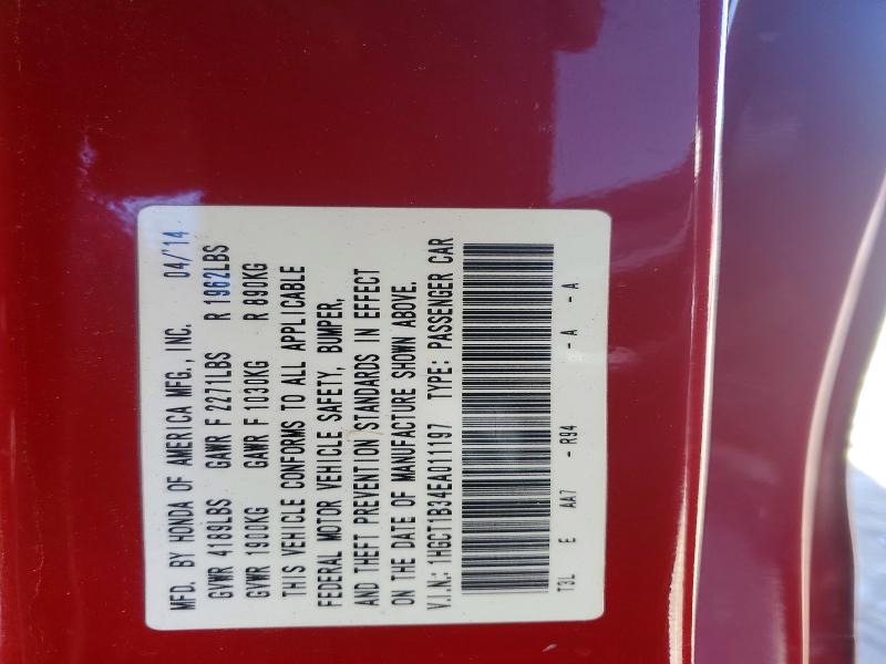 Продажа на аукционе авто 2014 Honda Accord, vin: 1HGCT1B34EA011197, номер лота: 73878725