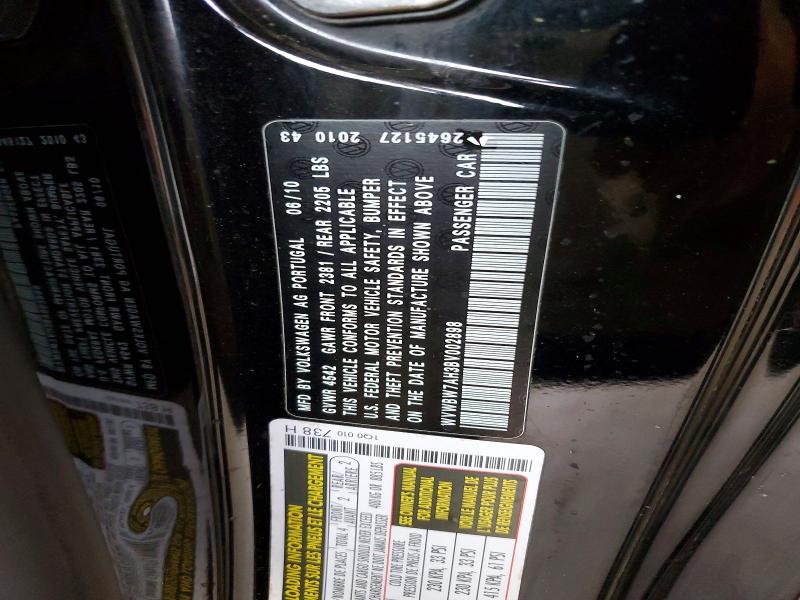 2011 Volkswagen Eos მანქანა იყიდება აუქციონზე, vin: WVWBW7AH3BV002898, აუქციონის ნომერი: 99867775