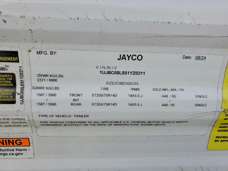 Aukcja sprzedaży 2025 Jayco Flight, vin: 1UJBC0BL5S1YZ0211, numer aukcji: 98152415