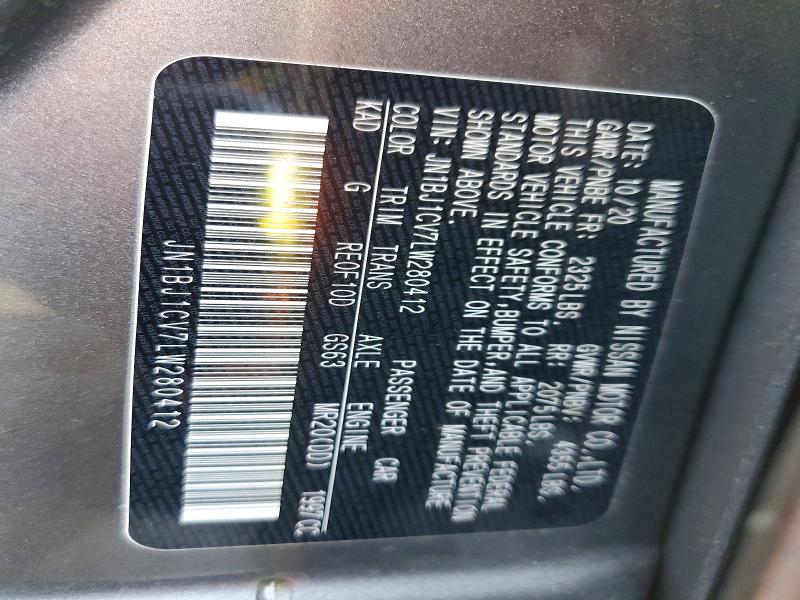 2020 Nissan Rogue Sport მანქანა იყიდება აუქციონზე, vin: JN1BJ1CV7LW280412, აუქციონის ნომერი: 75455315