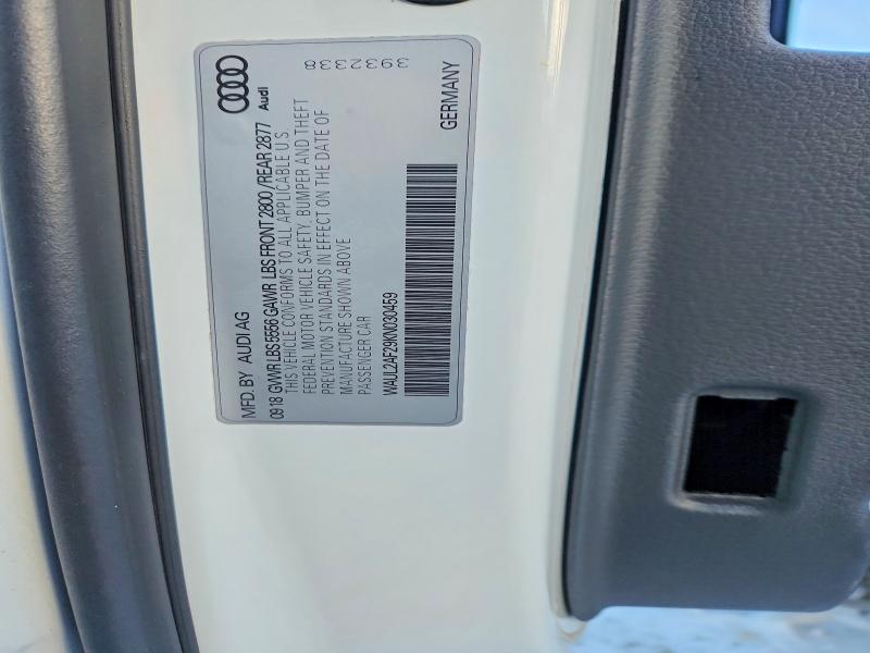 Aukcja sprzedaży 2019 Audi A6, vin: WAUL2AF29KN030459, numer aukcji: 73093585