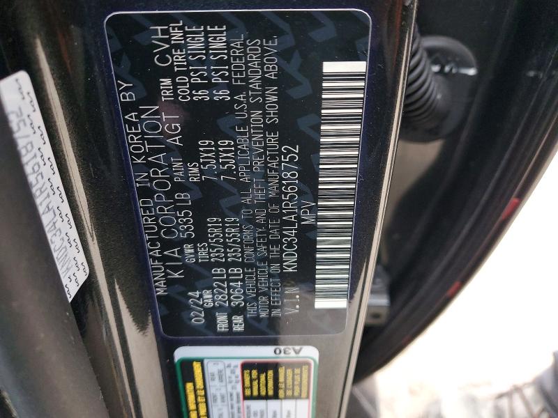 99484685 :رقم المزاد ، KNDC34LA1R5618752 vin ، 2024 Kia Ev6 مزاد بيع