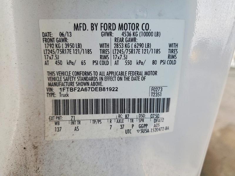 Aukcja sprzedaży 2013 Ford F250, vin: 1FTBF2A67DEB81922, numer aukcji: 53669986
