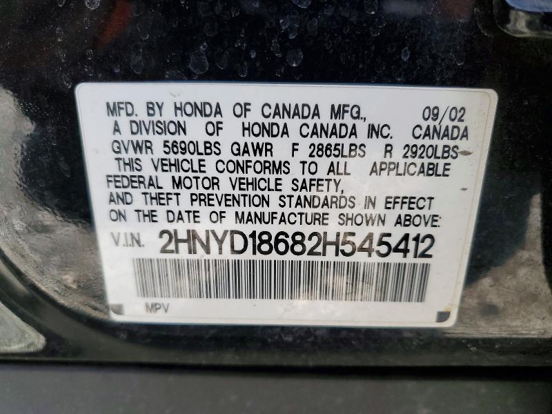 Aukcja sprzedaży 2002 Acura Mdx, vin: 2HNYD18682H545412, numer aukcji: 73889905