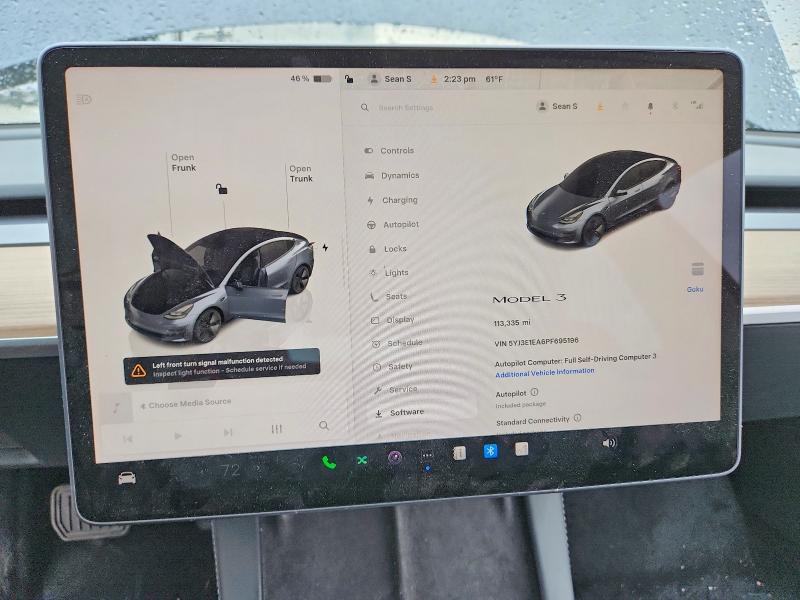 73385615 :رقم المزاد ، 5YJ3E1EA6PF695196 vin ، 2023 Tesla Model 3 مزاد بيع