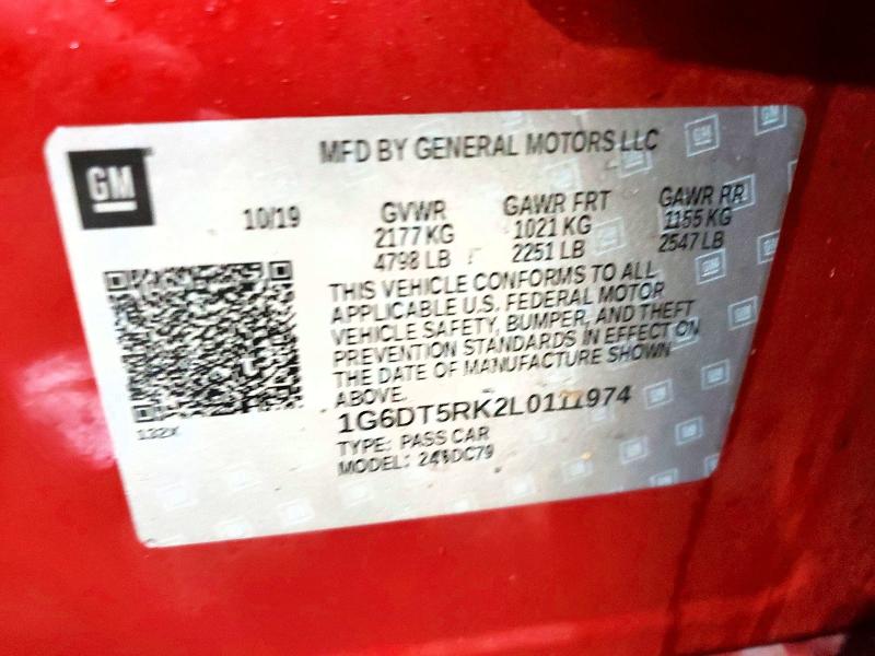 Aukcja sprzedaży 2020 Cadillac Ct5, vin: 1G6DT5RK2L0111974, numer aukcji: 72979165