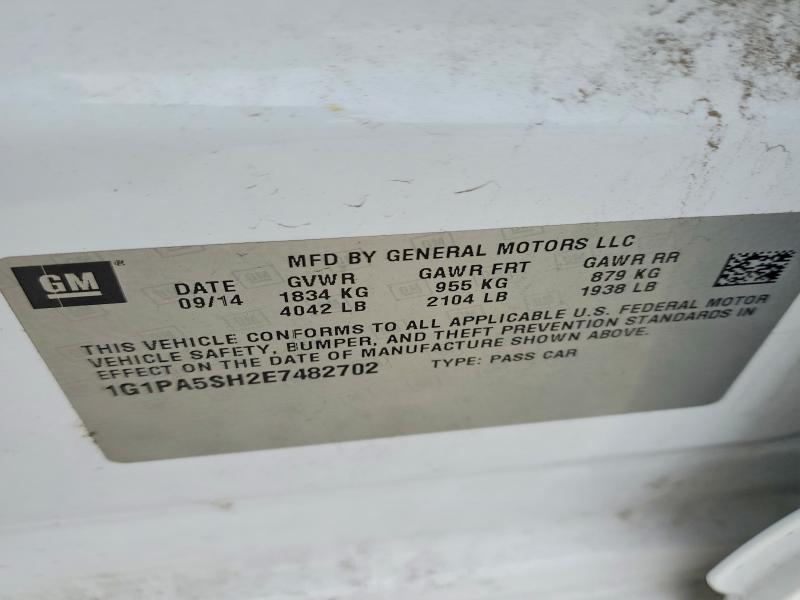 Продаж на аукціоні авто 2014 Chevrolet Cruze, vin: 1G1PA5SH2E7482702, номер лоту: 73055815