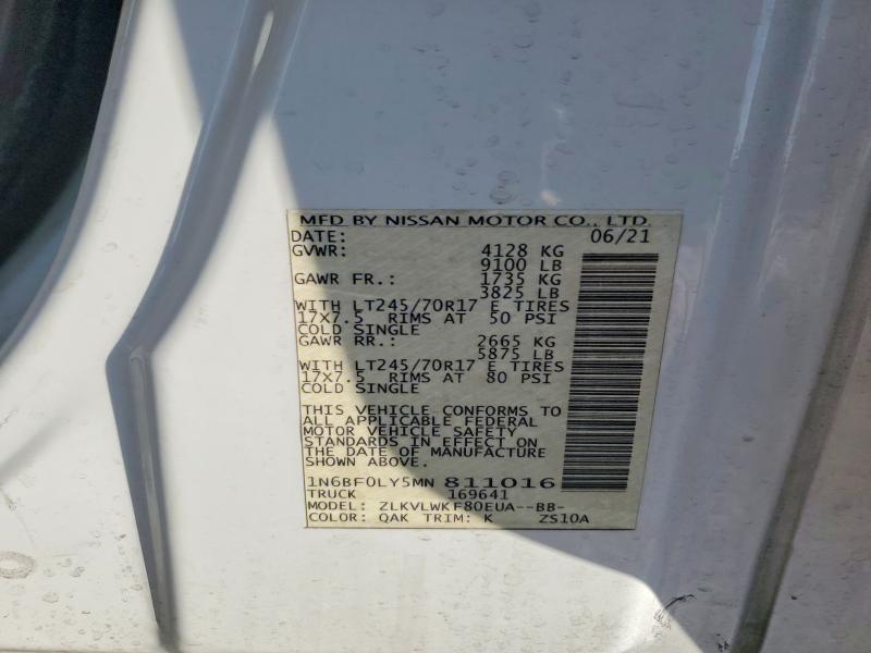 73898795 :رقم المزاد ، 1N6BF0LY5MN811016 vin ، 2021 Nissan Nv200 مزاد بيع