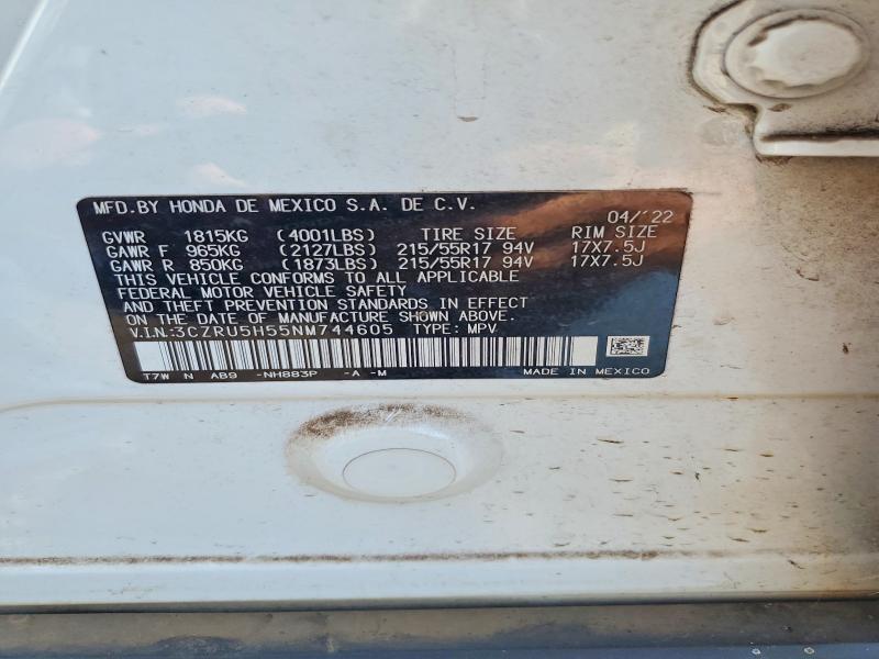 Продаж на аукціоні авто 2022 Honda Hr-v, vin: 3CZRU5H55NM744605, номер лоту: 72445005