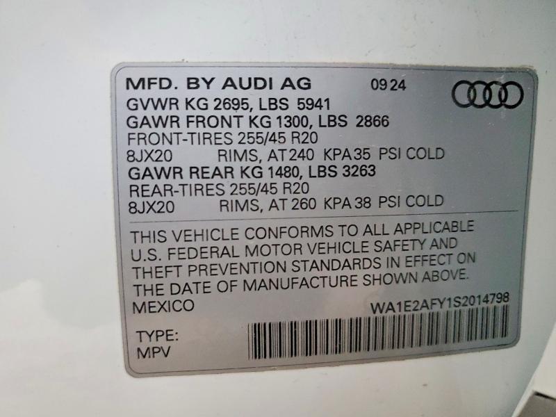 Продажа на аукционе авто 2025 Audi Q5 E, vin: WA1E2AFY1S2014798, номер лота: 99371985