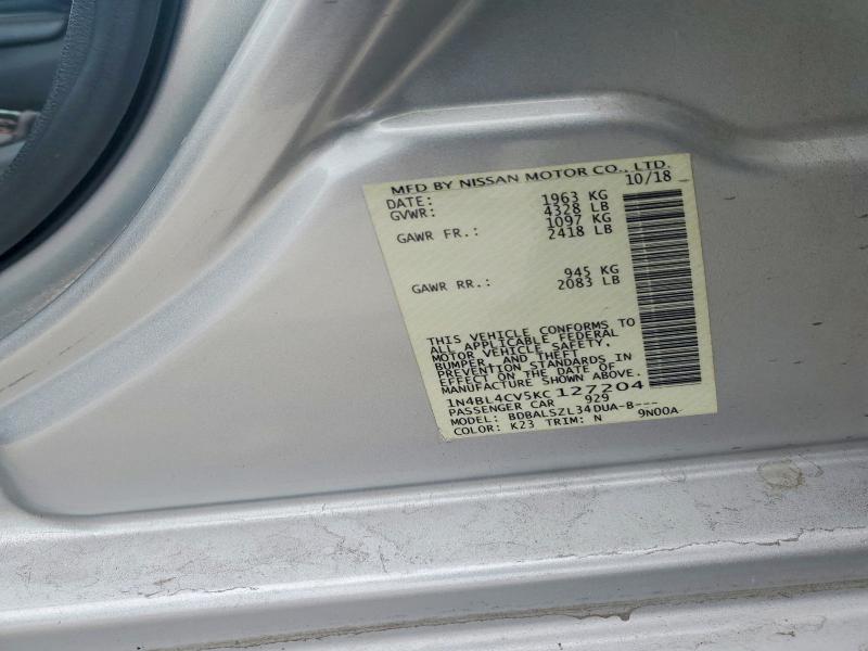 Продаж на аукціоні авто 2019 Nissan Altima, vin: 1N4BL4CV5KC127204, номер лоту: 73842875
