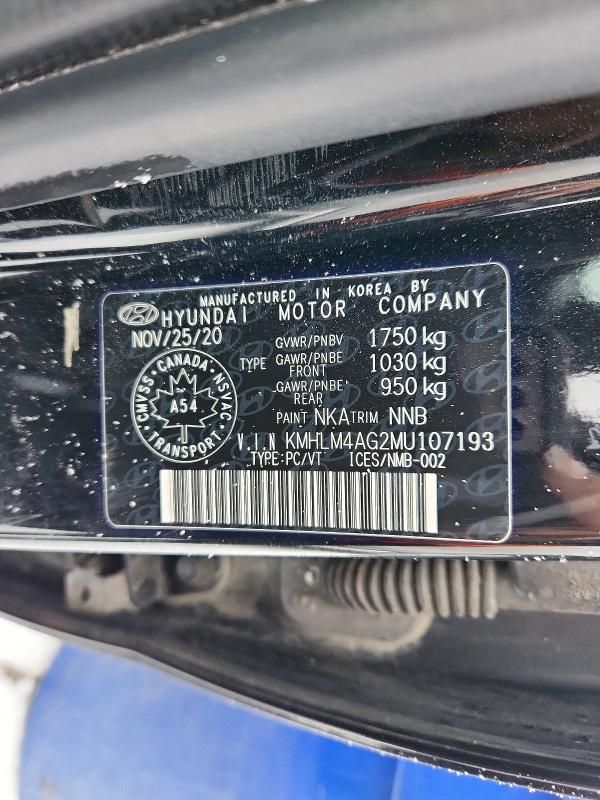 72986955 :رقم المزاد ، KMHLM4AG2MU107193 vin ، 2021 Hyundai Elantra مزاد بيع