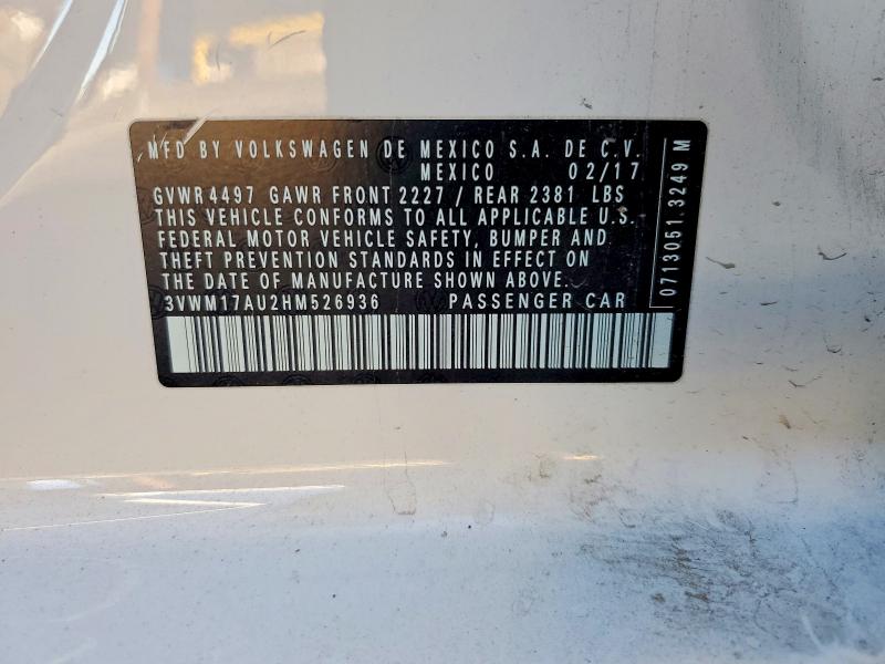 99859695 :رقم المزاد ، 3VWM17AU2HM526936 vin ، 2017 Volkswagen Golf Alltr مزاد بيع