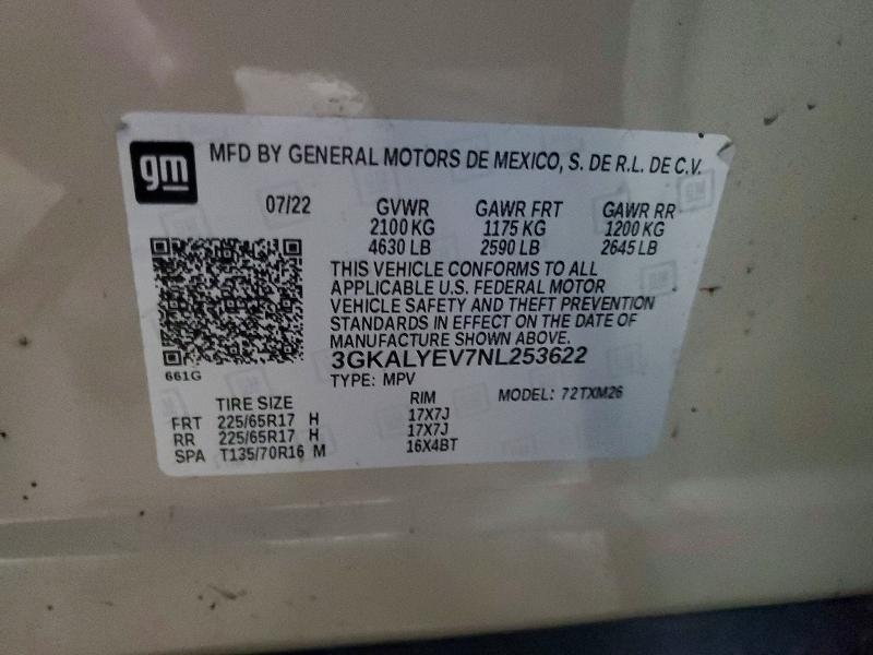 74696615 :رقم المزاد ، 3GKALYEV7NL253622 vin ، 2022 Gmc Terrain مزاد بيع