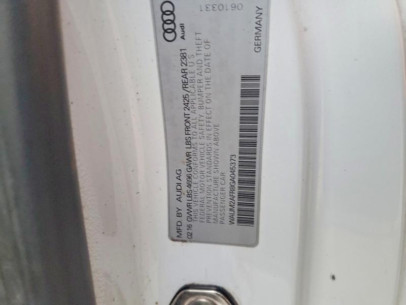 2016 Audi A5 მანქანა იყიდება აუქციონზე, vin: WAUM2AFR8GA045373, აუქციონის ნომერი: 99328675