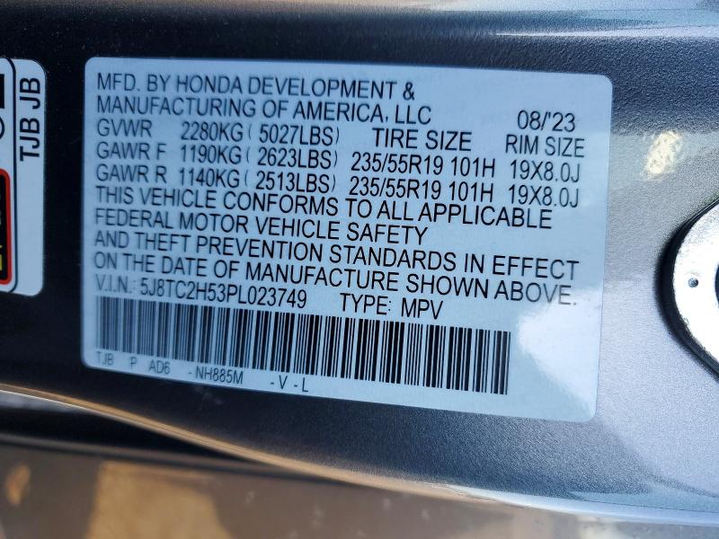 Aukcja sprzedaży 2023 Acura Rdx, vin: 5J8TC2H53PL023749, numer aukcji: 73286935