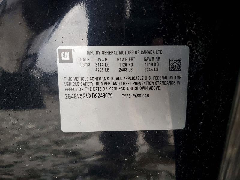Продаж на аукціоні авто 2013 Buick Regal, vin: 2G4GV5GVXD9248679, номер лоту: 72488625