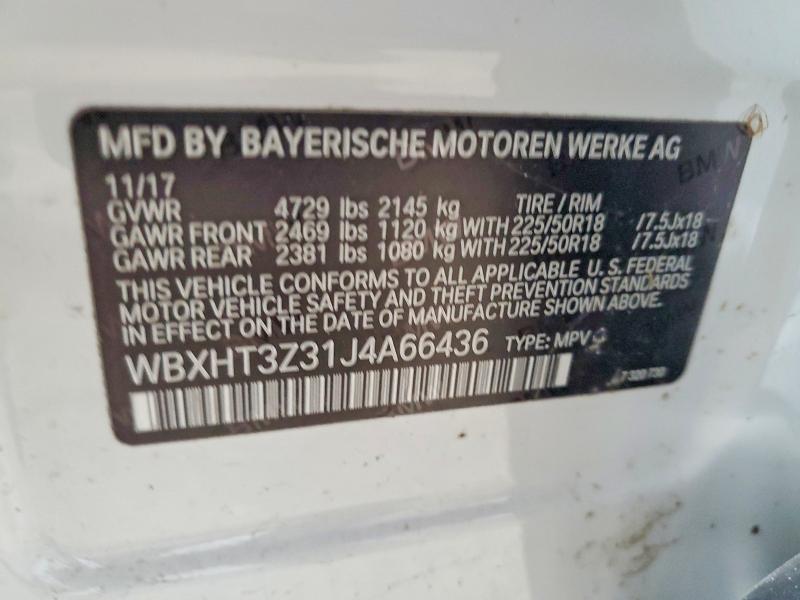 72275315 :رقم المزاد ، WBXHT3Z31J4A66436 vin ، 2018 Bmw X1 مزاد بيع