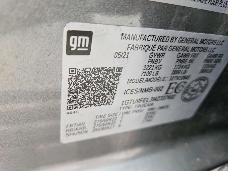 Aukcja sprzedaży 2021 Gmc Sierra, vin: 1GTU9FEL3MZ337602, numer aukcji: 99269505