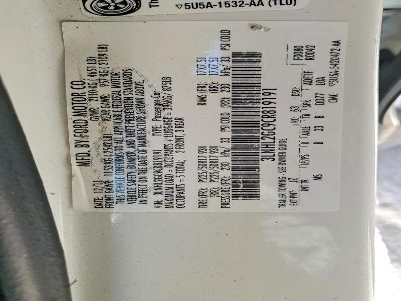 Продажа на аукционе авто 2012 Lincoln Mkz, vin: 3LNHL2GC9CR819191, номер лота: 75242915