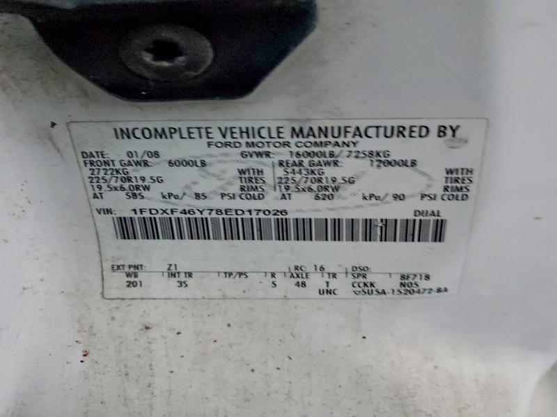 Продаж на аукціоні авто 2008 Ford F450, vin: 1FDXF46Y78ED17026, номер лоту: 97247745