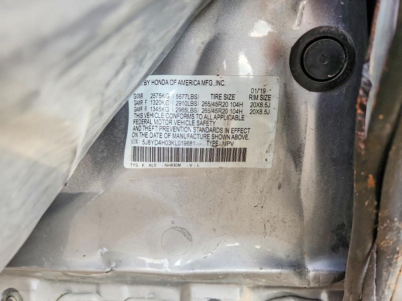 Aukcja sprzedaży 2019 Acura Mdx, vin: 5J8YD4H03KL019681, numer aukcji: 99291275