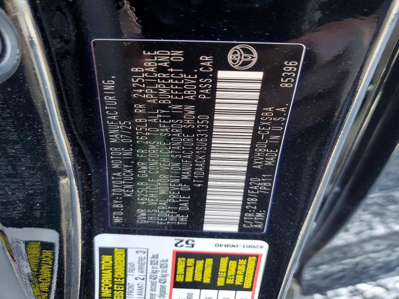 99452595 :رقم المزاد ، 4T1DAACK1SU631350 vin ، 2025 Toyota Camry مزاد بيع