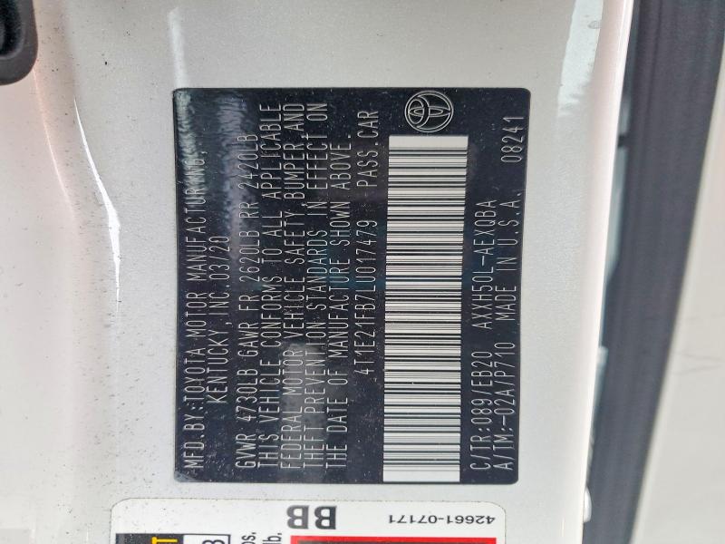 Продажа на аукционе авто 2020 Toyota Avalon, vin: 4T1E21FB7LU017479, номер лота: 75478165