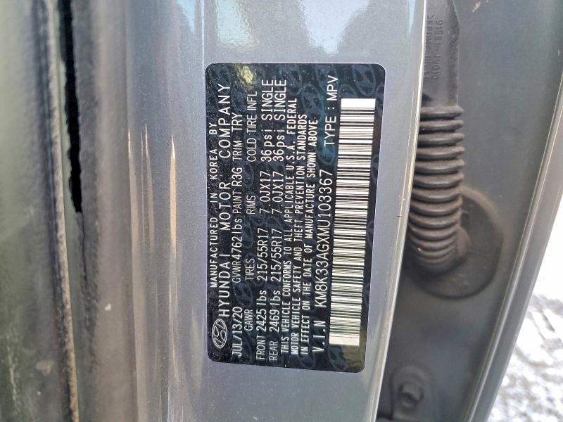 2021 Hyundai Kona მანქანა იყიდება აუქციონზე, vin: KM8K33AGXMU103367, აუქციონის ნომერი: 72991505