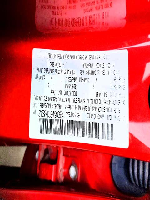 74707465 :رقم المزاد ، 3MZBPADL9MM200664 vin ، 2021 Mazda 3 مزاد بيع