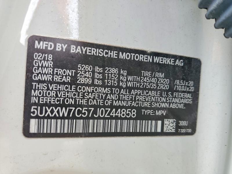 Aukcja sprzedaży 2018 Bmw X4, vin: 5UXXW7C57J0Z44858, numer aukcji: 99649555