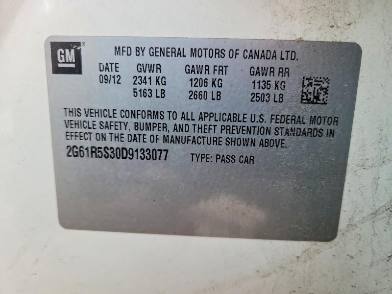 75089475 :رقم المزاد ، 2G61R5S30D9133077 vin ، 2013 Cadillac Xts مزاد بيع