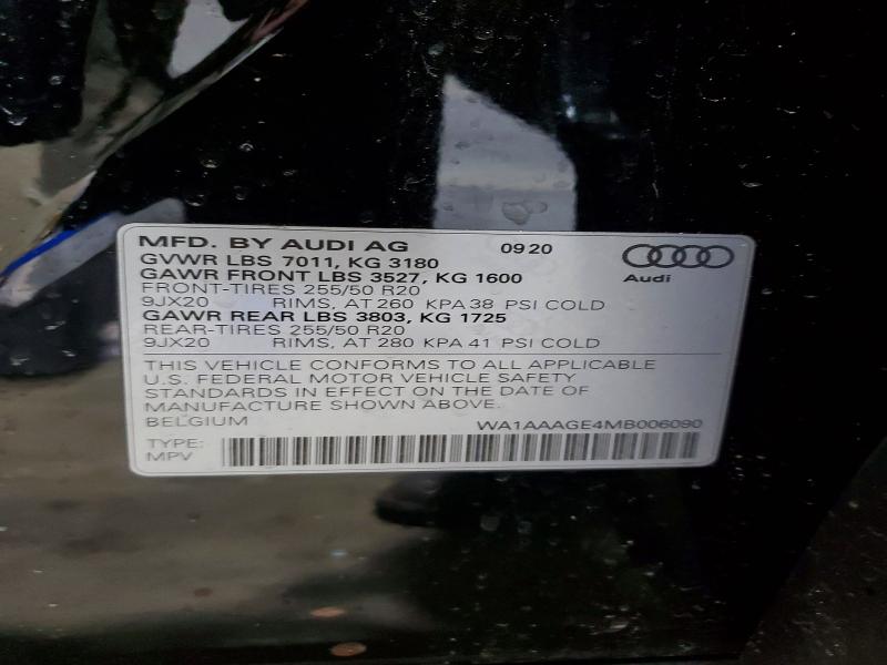 Продаж на аукціоні авто 2021 Audi E-tron, vin: WA1AAAGE4MB006090, номер лоту: 99001405