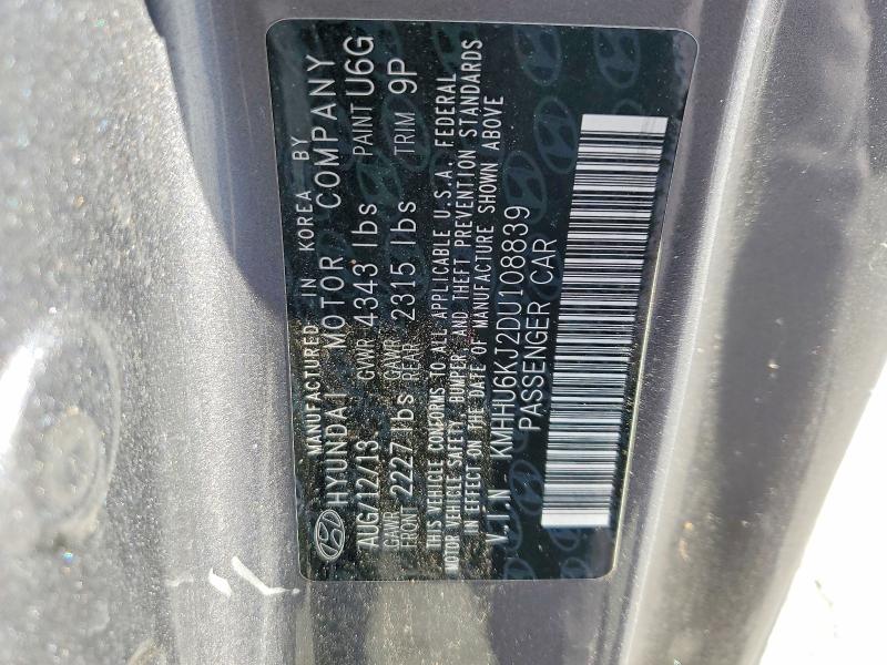 2013 Hyundai Genesis Coupe მანქანა იყიდება აუქციონზე, vin: KMHHU6KJ2DU108839, აუქციონის ნომერი: 72616795