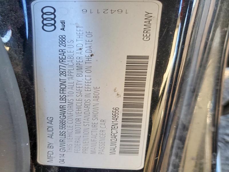 Aukcja sprzedaży 2014 Audi S7, vin: WAUW2AFC7EN149556, numer aukcji: 72957315