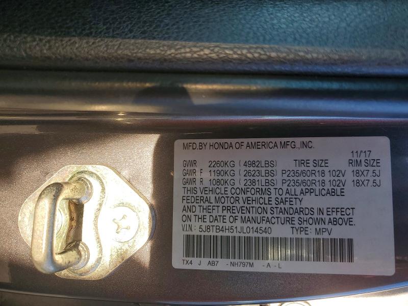 Продажа на аукционе авто 2018 Acura Rdx, vin: 5J8TB4H51JL014540, номер лота: 72665615