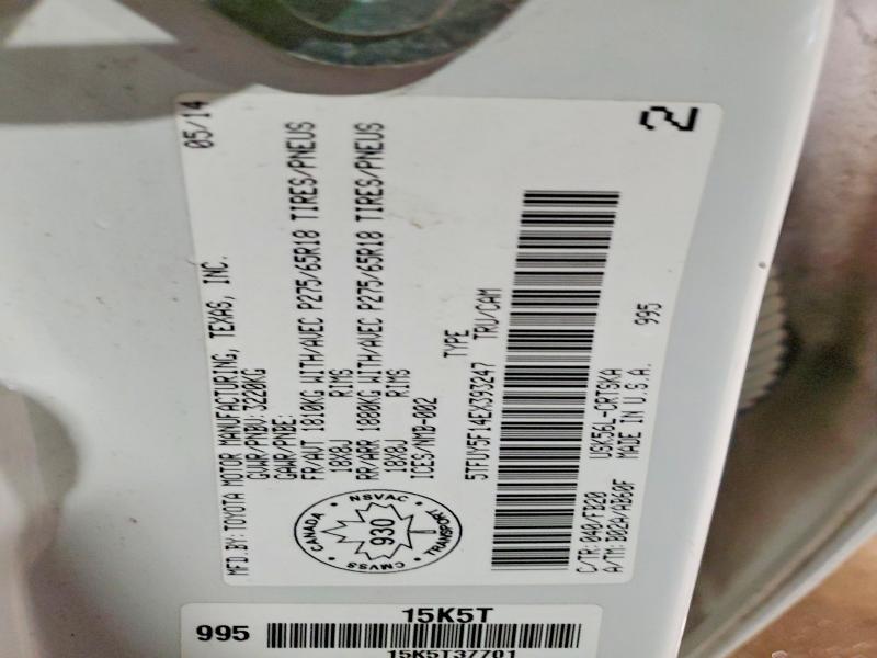Продаж на аукціоні авто 2014 Toyota Tundra, vin: 5TFUY5F14EX393247, номер лоту: 98284715